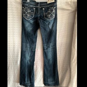 Grace in LA women’s jeans great look size 7/27 Embroidery Rhinestones.